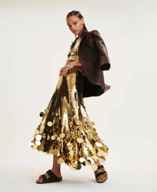 Cekinowa spódnica midi. 2 kolory. Sequined midi skirt. Gold or silver 